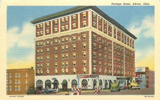 Portage Hotel - Akron Postcards