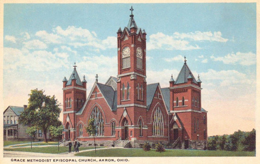 Grace Methodist Episcopal Church - Akron Postcards