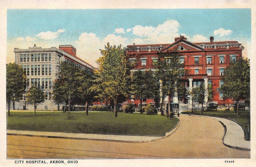 City Hospital - Akron Postcards