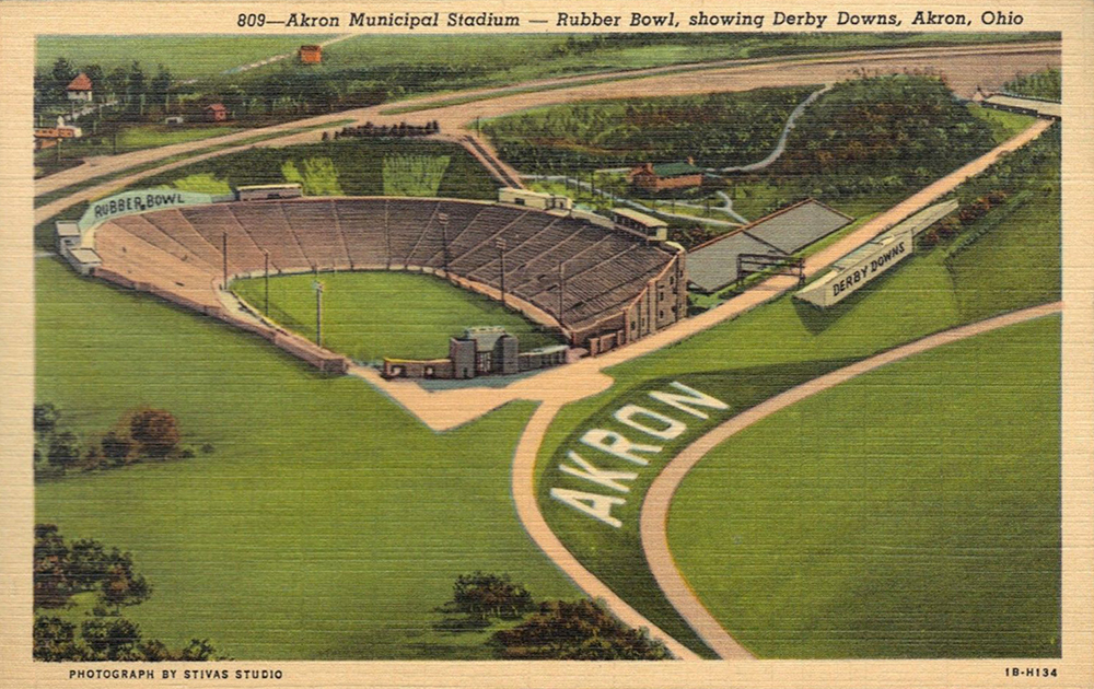 Akron Municipal Stadium - Rubber Bowl, showing Derby Downs, Akron, Ohio