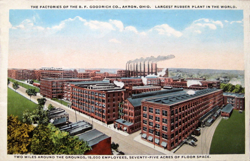 The Factories of the B. F. Goodrich Co., Akron, Ohio. Largest Rubber Plant in the World.