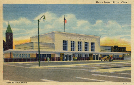 Union Depot - Grand Opening - Akron Postcards