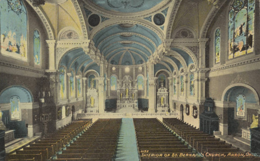 St. Bernard - Interior - Akron Postcards