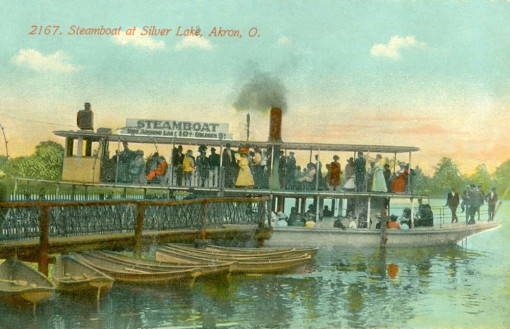 Silver Lake Park - Steamboat - Akron Postcards