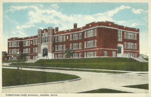 Firestone Park School - Akron Postcards