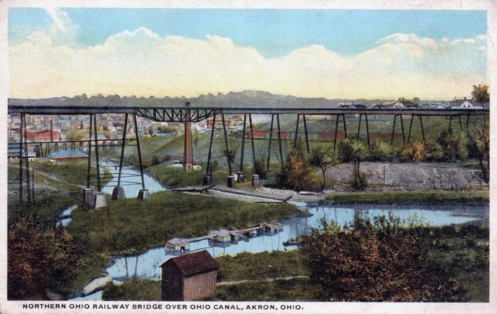 Railway Bridge Over Ohio Canal - Akron Postcards