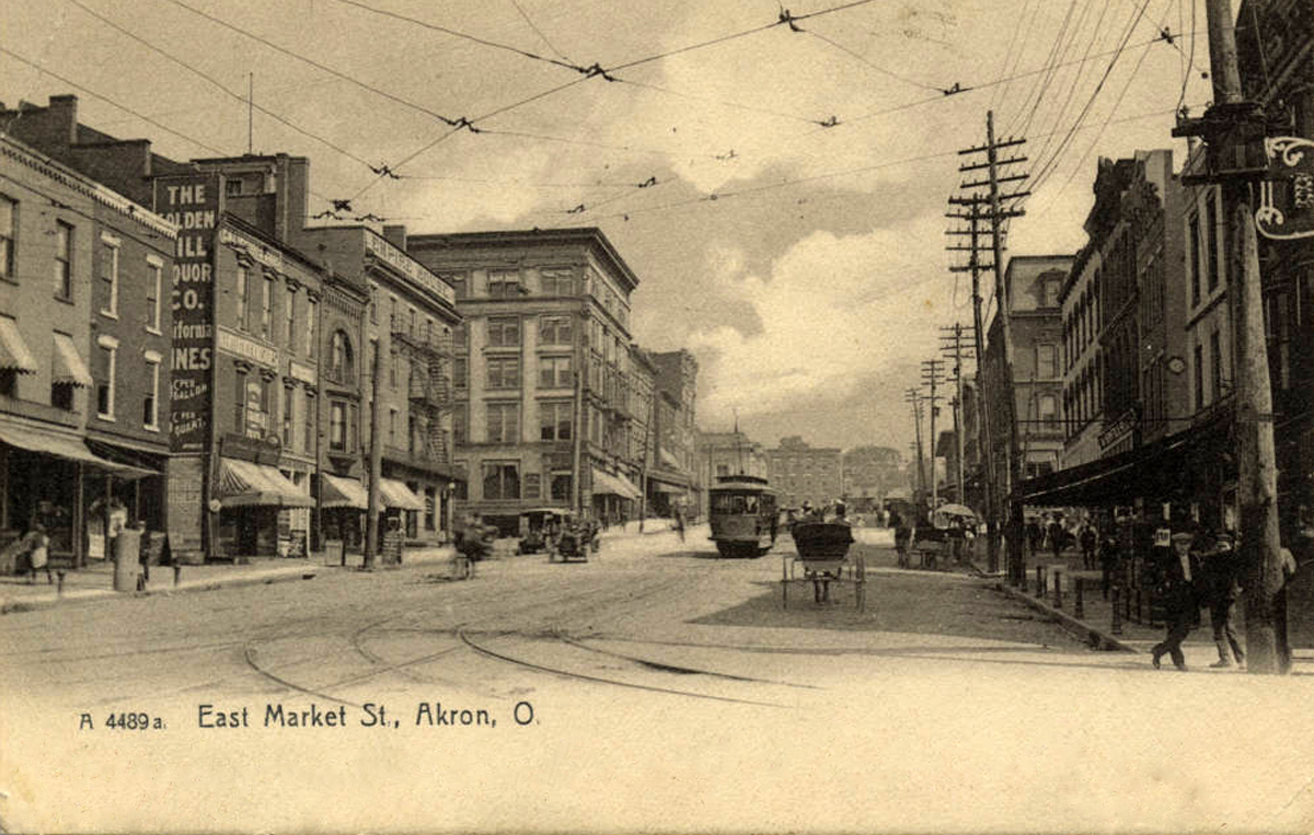 akron-east-market-street - Akron Postcards