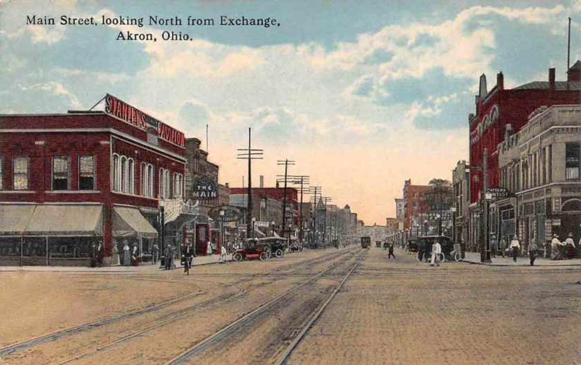 Main Street Looking North from Exchange Street, Akron, Ohio