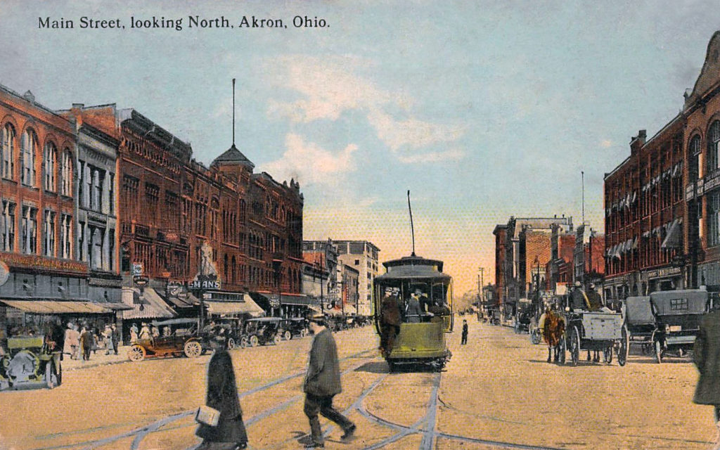 akron-main-looking-north - Akron Postcards