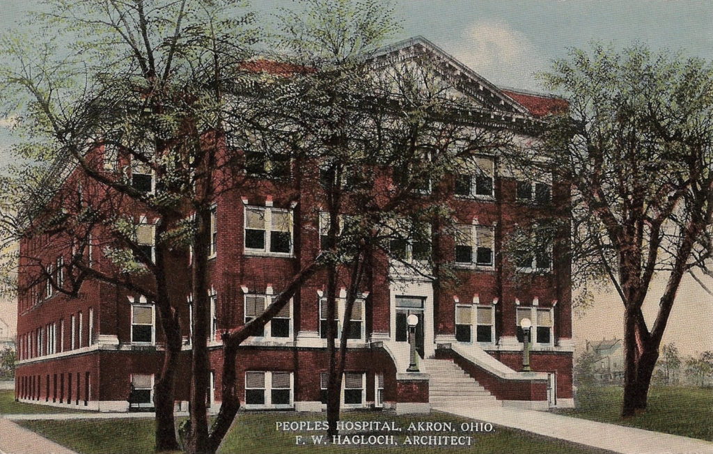 Peoples Hospital - Akron Postcards