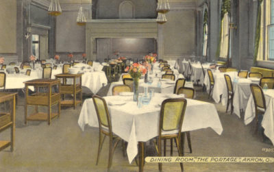 Dining room at the Portage Hotel, Akron, Ohio