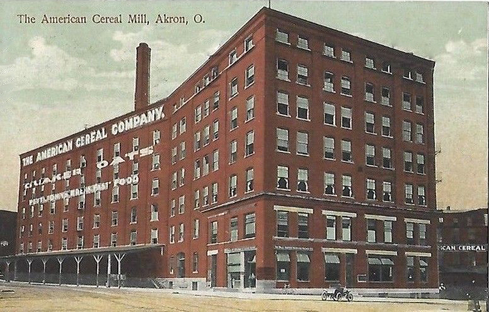 Quaker Oats American Cereal Mill Akron Postcards