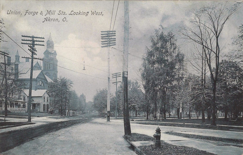 Union, Forge, and Mill Streets looking West, Akron, Ohio