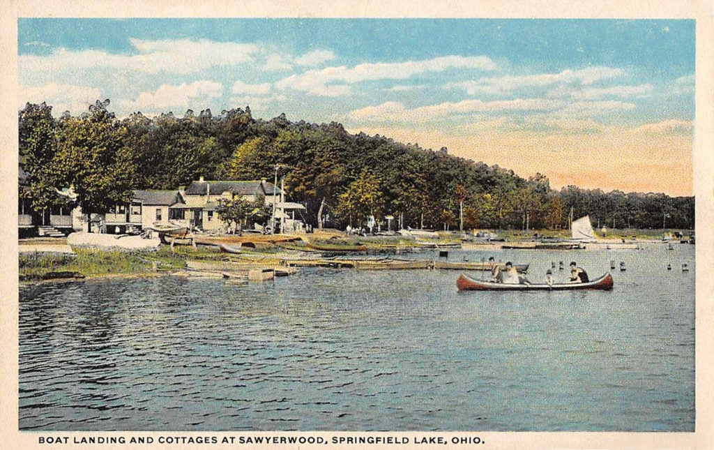 Springfield Lake - Sawyerwood Cottages - Akron Postcards
