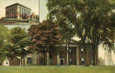 New and old Summit County Courthouse, Akron, Ohio