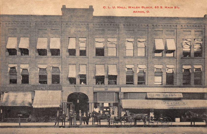 C.L.U. Hall, Walsh Block, Akron, Ohio