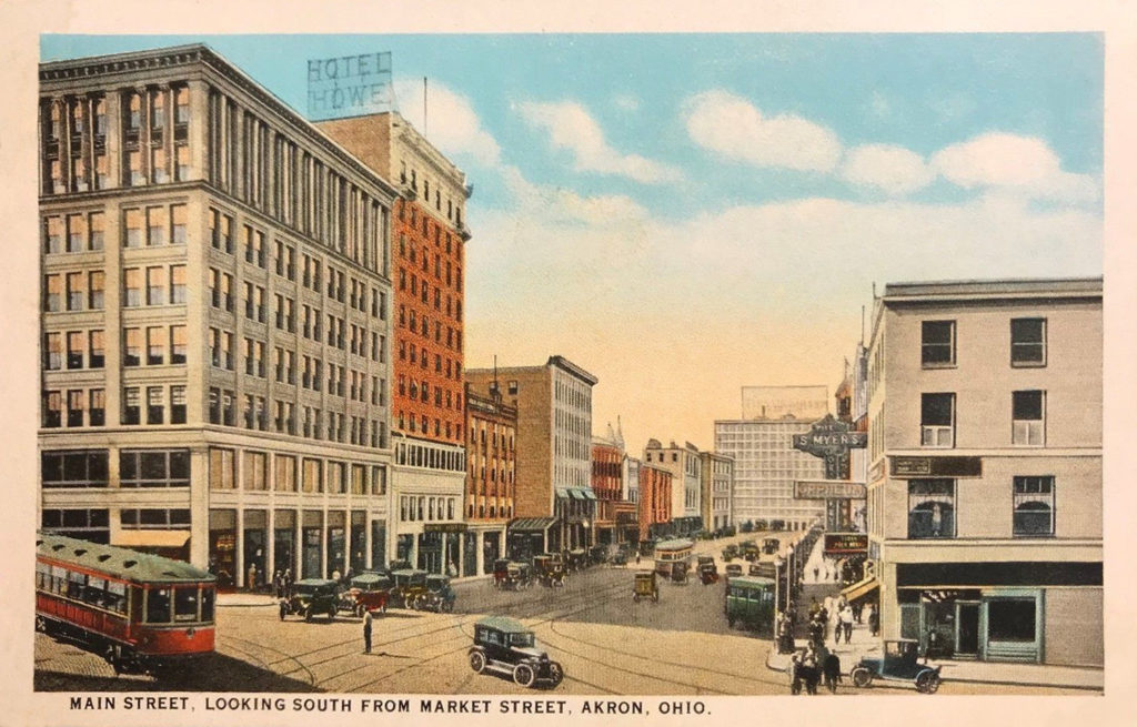 Main Street Looking South - Akron Postcards