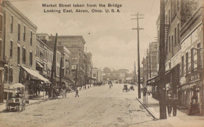 Vintage view of Market Street looking East, Akron, Ohio